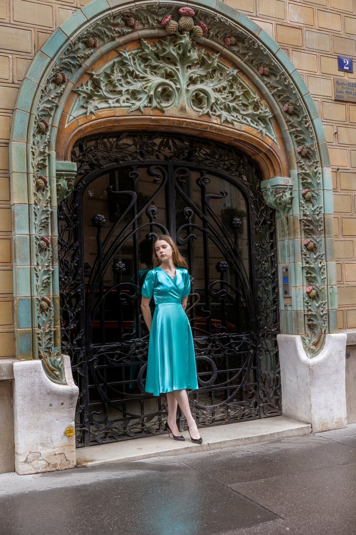 Années 40 Robe Portefeuille Mi - Longue Glamour - Ma Penderie Vintage