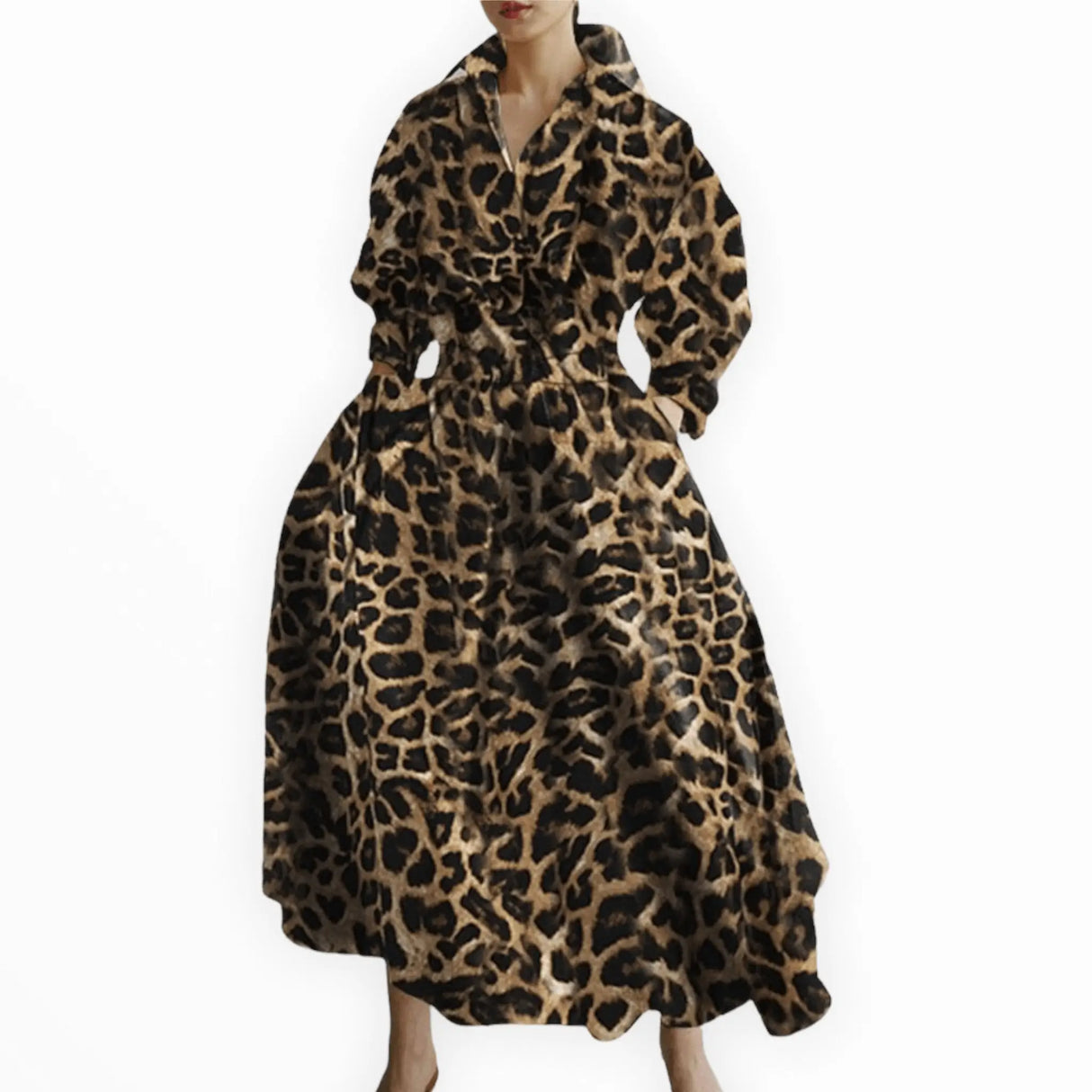 Années 40 Robe Chemise Trapèze Vintage Popeline - Ma Penderie Vintage