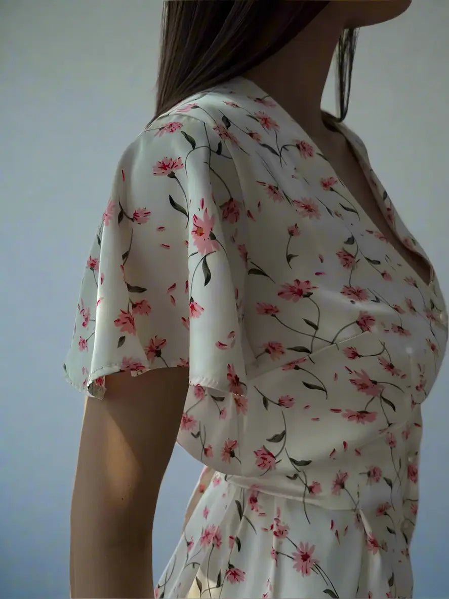 Années 40 Robe d'Été Midi Imprimé Floral - Ma Penderie Vintage