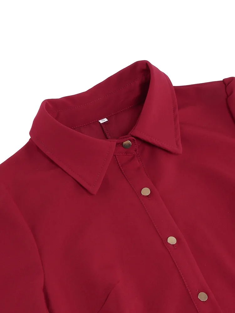 Années 50 Robe de Jour Évasée Vintage Manches Courtes - Ma Penderie Vintage