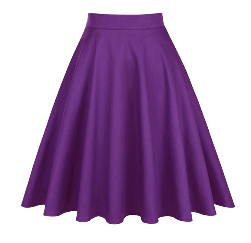 Années 50 Pin Up Jupe Cercle Unie Classique - Ma Penderie Vintage