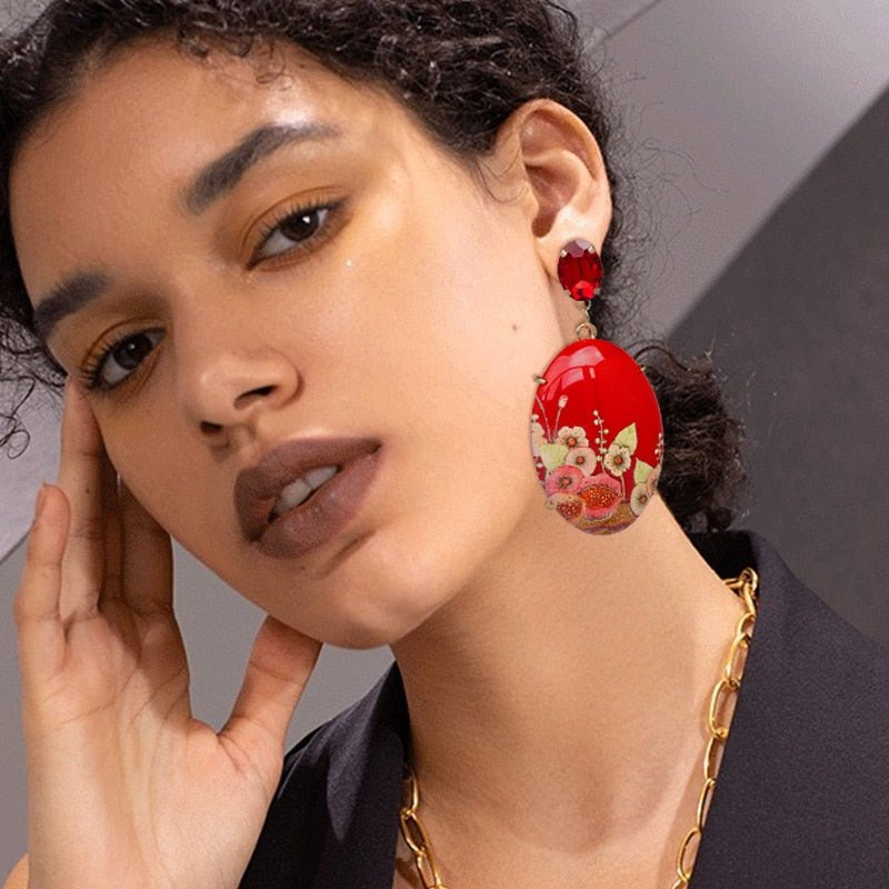 Années 40 Boucles d'oreilles Fleur Orientale - Ma Penderie Vintage