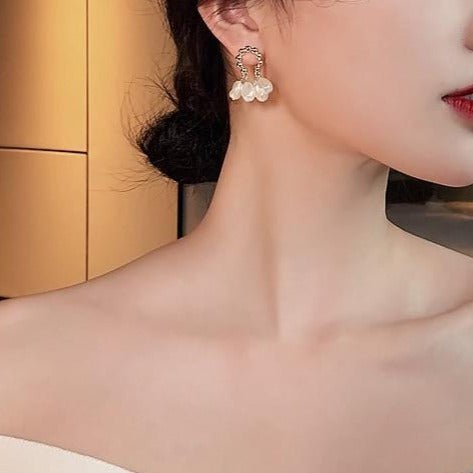 Années 50 Boucles d'oreilles Soir Perle et Or - Ma Penderie Vintage