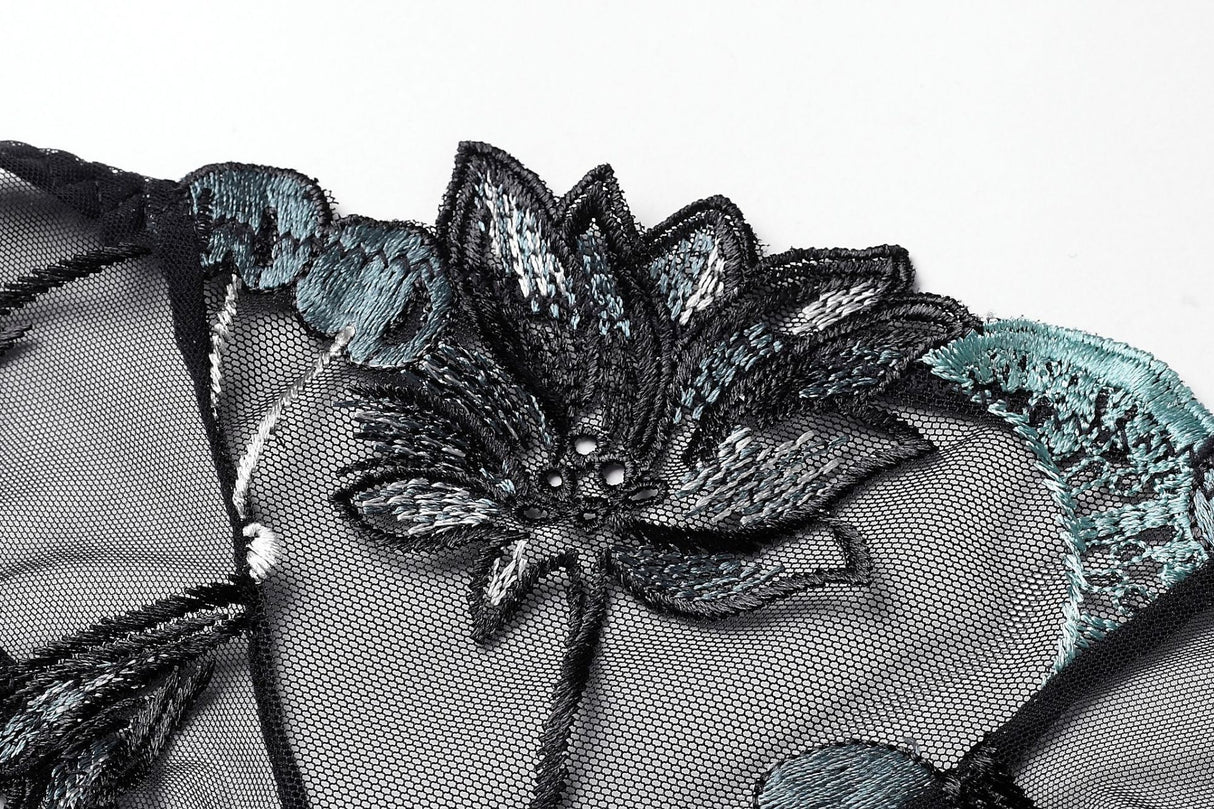 Années 60 Ensemble Soutien - Gorge et Culotte Brodé Cerise - Ma Penderie Vintage