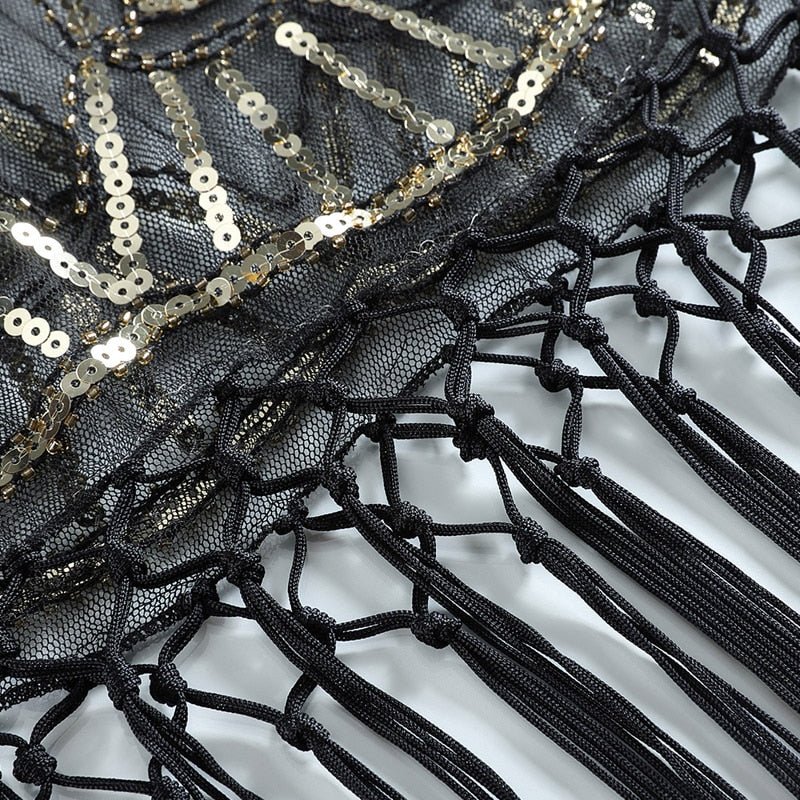 Années 20 Écharpe Châle Art Déco Sequin Gatsby - Ma Penderie Vintage