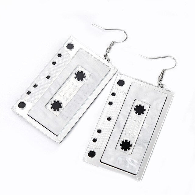 Années 60 Boucles d'oreilles Cassette Musique Rock a Billy - Ma Penderie Vintage