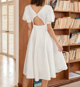 <tc>Años 60</tc> Vestido clásico acampanado con mangas globo