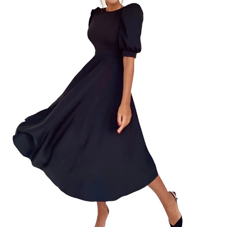 <tc>1960's</tc> Classic Flared Dress with Balloon Sleeves