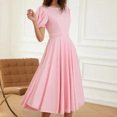 <tc>1960's</tc> Classic Flared Dress with Balloon Sleeves