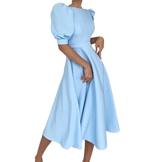 <tc>1960's</tc> Classic Flared Dress with Balloon Sleeves