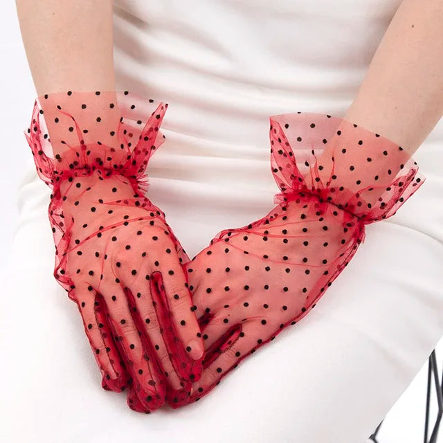 Années 50 Gants À Pois Pin Up Glamour