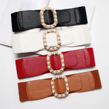 <tc>Años 60</tc> Cinturón Glamour con Hebilla de Perla Retro