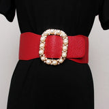 <tc>Años 60</tc> Cinturón Glamour con Hebilla de Perla Retro