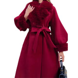 Années 70 Manteau Mi-long Glamour Marlene