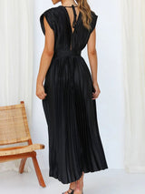 Années 70 Maxi Robe Été Plissé En Satin - Ma Penderie Vintage