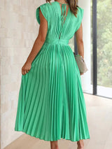 Années 70 Maxi Robe Été Plissé En Satin - Ma Penderie Vintage