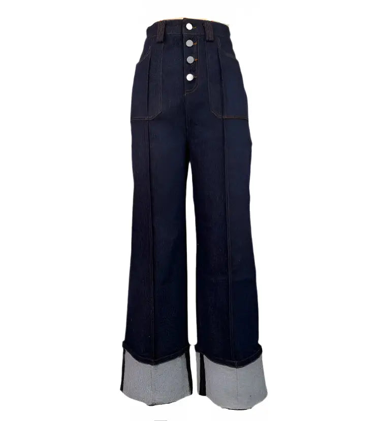 Années 40 Jeans Brut Rétro Taille Haute