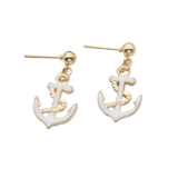 <tc>1960's</tc> Marine Anchor Enamel Earrings