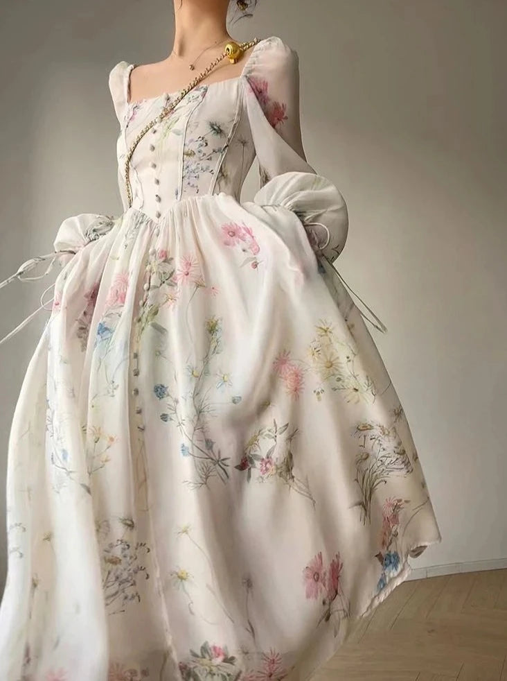 Années 60 Robe Midi Imprimée Provence Glamour - Ma Penderie Vintage