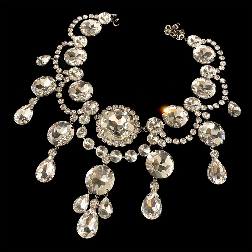 Années 80 Collier Soirée Strass Glamour - Ma Penderie Vintage