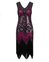 <tc>Años 20</tc> Vestido de noche retro con lentejuelas Gatsby <tc>L</tc>e <tc>M</tc>hermoso