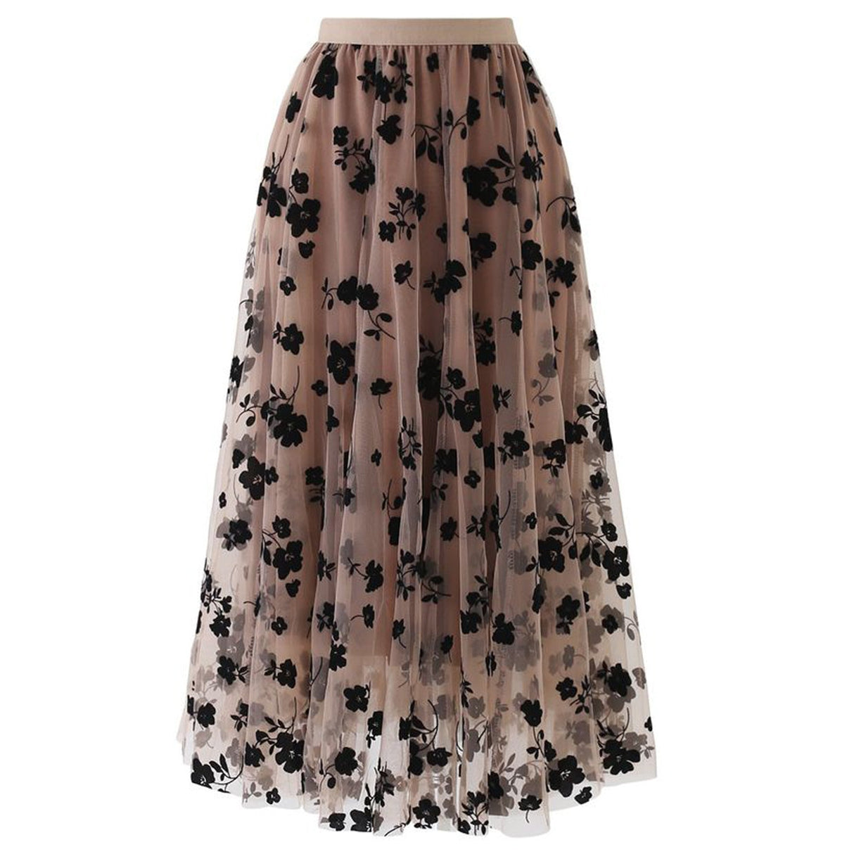 <tc>1940's</tc> Vintage Floral Pattern Tulle Skirt