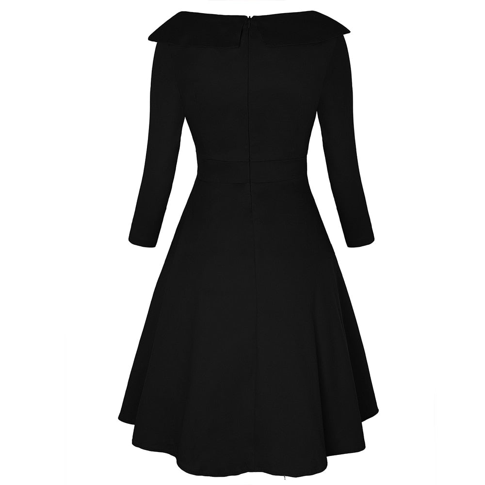 <tc>Años 50</tc> Vestido de cóctel retro de lunares