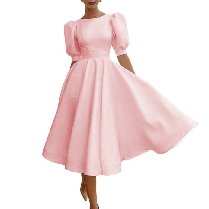 <tc>1960's</tc> Classic Flared Dress with Balloon Sleeves