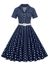 Années 50 Robe Évasée À Pois Rétro Mad Men - Ma Penderie Vintage