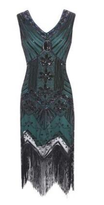 <tc>Años 20</tc> Vestido de noche retro con lentejuelas Gatsby <tc>L</tc>e <tc>M</tc>hermoso