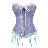 Années 50 Corset Bustier Rétro Bettie Page Bleu - Ma Penderie Vintage