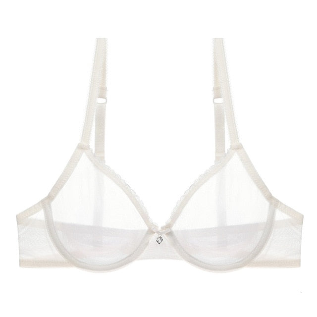 Années 60 Soutien-Gorge Résille Lingerie Légère Jane Blanc - Ma Penderie Vintage