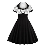 Années 60 Robe Bi-Colore Pois Rockabilly Noir/Blanc - Ma Penderie Vintage