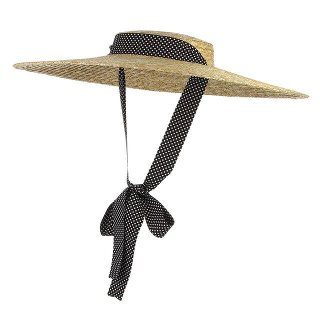 Années 60 Chapeau de Paille Glamour Rétro Pois - Ma Penderie Vintage