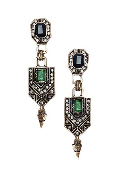 Années 20 Boucles d'oreilles Pendantes Art Deco Gatsby