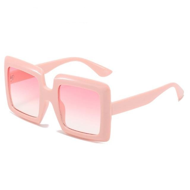 Années 70 Lunettes De Soleil Oversize Carrées Cher Rose - Ma Penderie Vintage