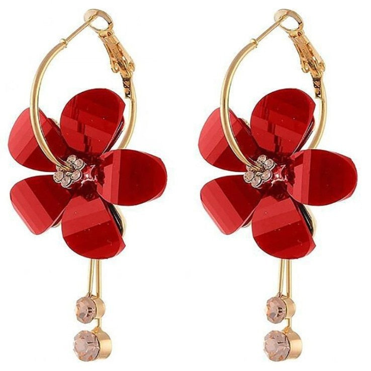 <tc>1960's</tc> Flower Hoop Earrings