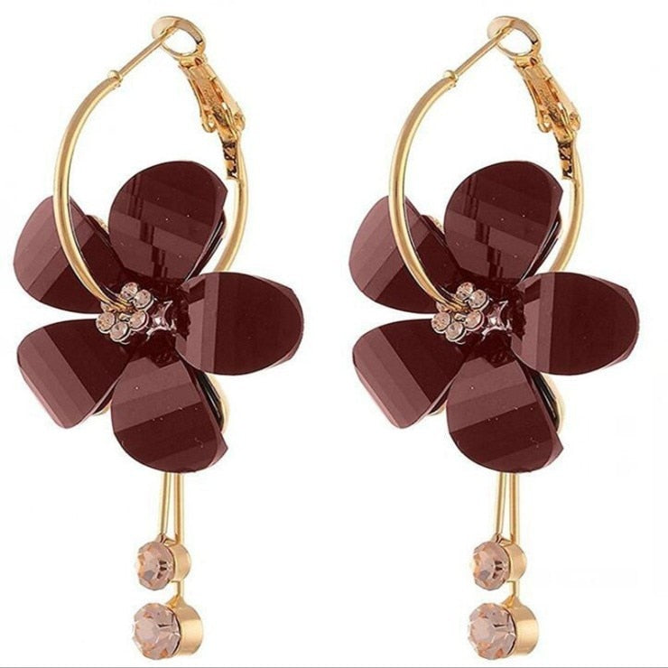 <tc>1960's</tc> Flower Hoop Earrings