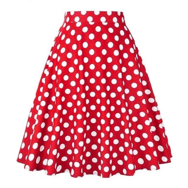 Années 50 Jupe Cercle À Pois Pin Up Rouge - Ma Penderie Vintage